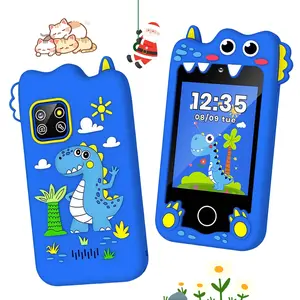 Kids Educational Toy Phone, Blue Dinosaur Design, 2.8-Inch Screen, Multiple Style Options, With Games & Camera Functions, Perfect Birthday & Christmas Gift for 3-12 Year Olds