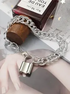 Punk Big Lock Chain Anklets for Women, Silver Color Thick Chain Ankle Bracelet, Leg Foot Chain Anklets, Summer Jewelry, Trendy Jewelry