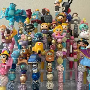 Beaded Pens Extended with Colorful Beads and Character Designs for Creative Writing and Drawing