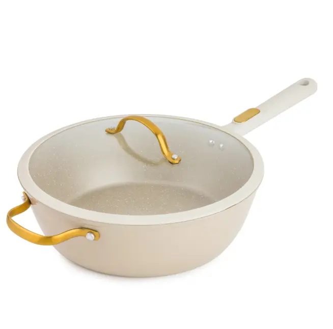 Thyme & Table Granite Collection 5QT Sauté Pan Non-Stick - Taupe & Gold