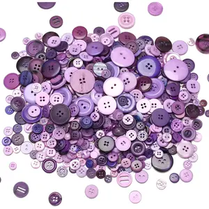 About 660  Buttons of Various Specifications, Handmade Buttons, Sewing DIY Handicraft Buttons, Hand-Painted Decorative Buttons Purple Series