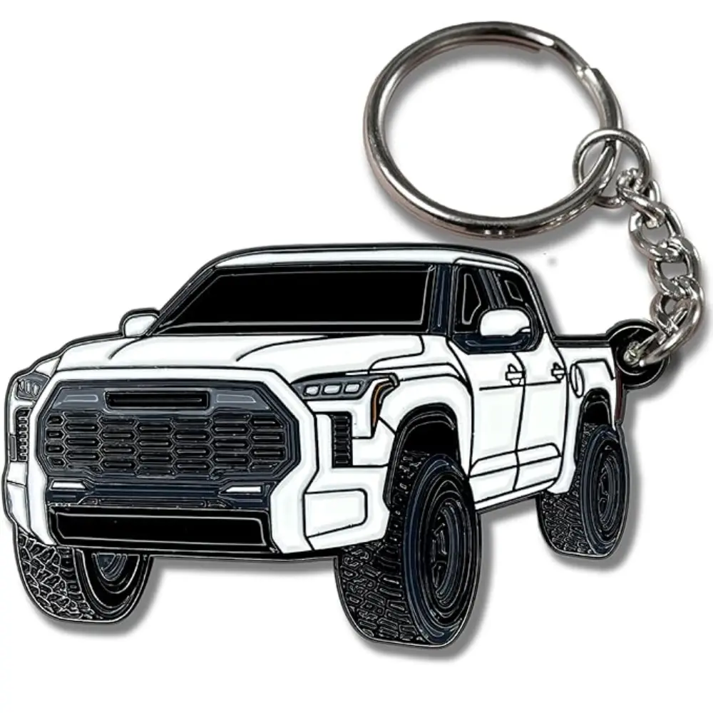 Toyota Tundra Metal Keychain 2023–2024 Accessory, Durable Key Fob Cover Toy Truck Style Off-Road Design, Gift for Truck Lovers Outdoor Fans, Unique Affordable Key Chain Gift Idea