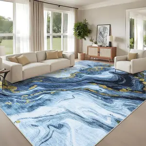 Modern Washable Area Rugs Abstract Non-slip Interior Decorative Rugs Low Pile Foldable Thin Carpets for Bedroom Office Living Room