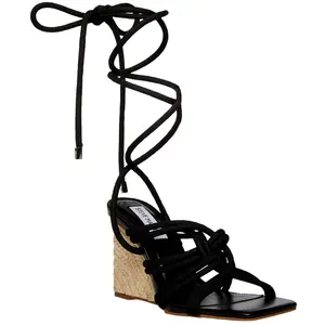Steve Madden ldolized Wedge Sandal Black  IDOL06S1-027 Women's