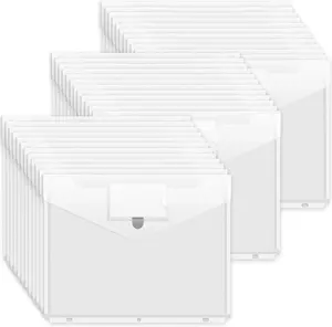 Binder Pocket, 36 Pack Super Heavyweight Poly Binder Pocket with Tight Closure, Binder Folders Side Loading, 3 Ring Binder Pocket, Binder Dividers with Pockets, Letter Size, Clear