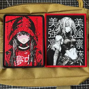 Anime Tactical Patch Badge, Assassin Girl Manga Style Arm Band, Velcro Backing, Outdoor Tactical Bag Workwear Accessory