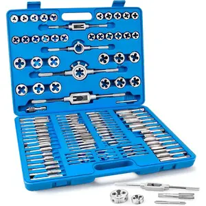 110-Piece Metric Tap and Die Set, M2 to M18 Thread Repair Kit, Complete Tap & Die Sets with Storage Case for Cutting Internal and External Threads