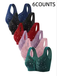 Women's Floral Print Push Up Bra, Soft Comfortable Breathable Bra, Women's Lingerie for All Seasons