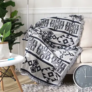 GeoLuxe Cotton Knit Throw Blanket