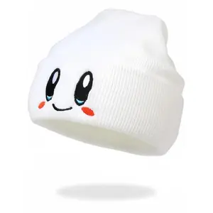 Cute Cartoon Embroidery Beanie Hat, Casual Soft Comfortable Knit Hat for Fall & Winter, Warm and Stylish Beanies for Men & Women