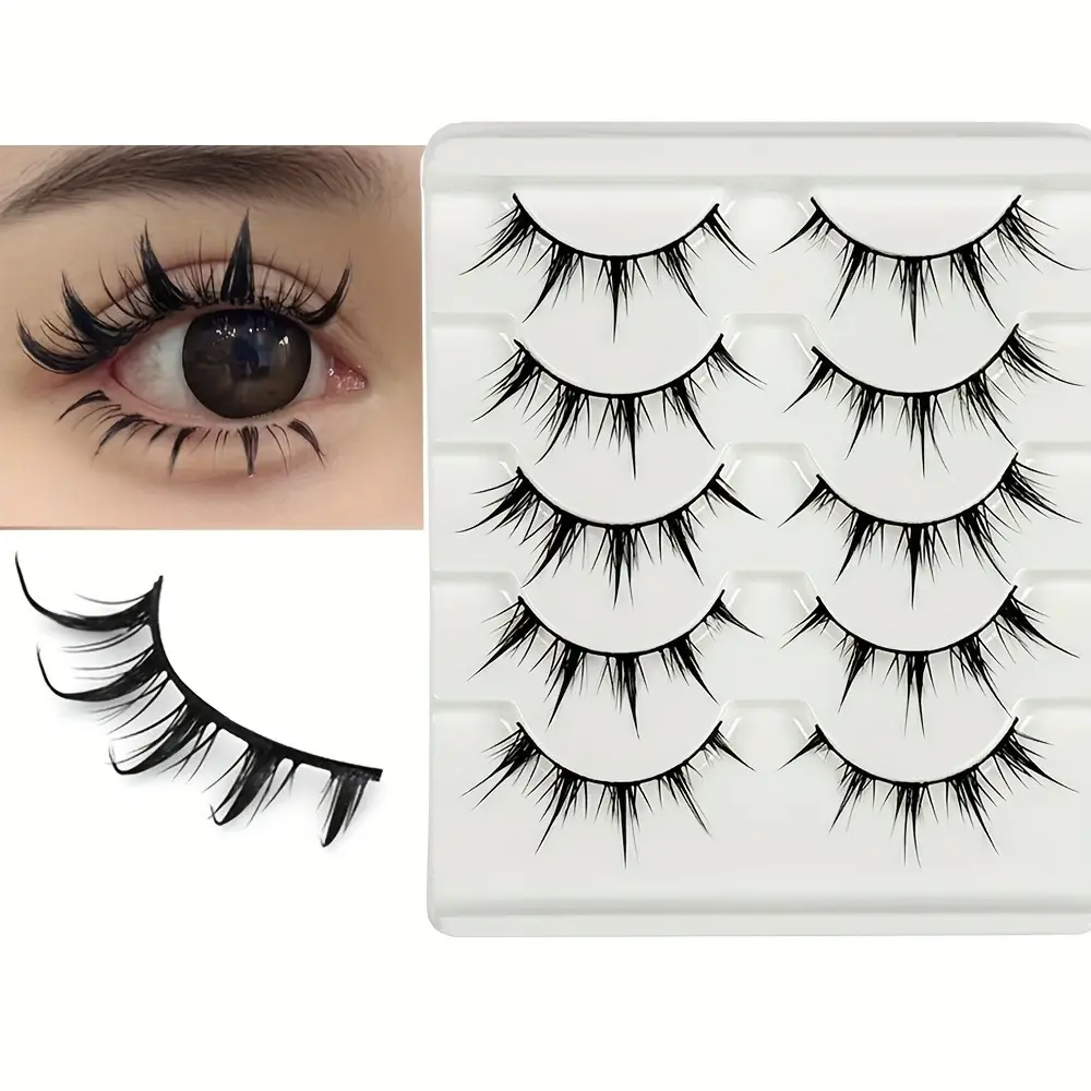 10 Pairs/2 Pack Cartoon Eyelashes, Pure Innocence Small Devil Eye Lashes, Cos Amplifying False Eyelashes, Formaldehyde-Free, 5mm-5cm Long