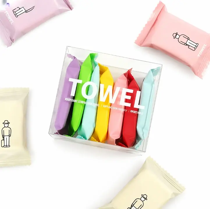 Disposable Compressed Towels 7-Pack - Lightweight, Soft, Large, Quick-Dry Absorbent Cleansing Towelettes for Adventure, Gym, Personal Care Use, with Adjustable Windproof Rechargeable Lighter, 2-Story Tent, Truck Bed Accessory (Hands-Cleaning Compatible),,