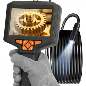 Inspection Endoscope, Industrial Borescope Camera with 4.3" IPS Screen, 1920P HD Snake Camera with 8 LED Lights, 16.5FT Semi-Rigid Cord Bore Scope - Cool Gadgets Tool