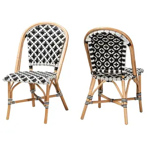 Baxton Studio Ambre Natural Rattan Bistro Chair  Set of 2
