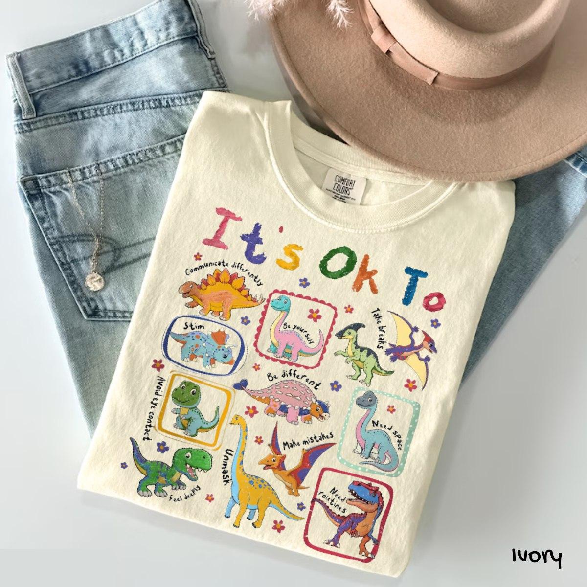 Comfort Colors It’s Ok To Be Different Autism Dinosaur Shirt, Autism Awareness Shirt, Autism Mom, Special Education Teacher, Neurodiversity Cotton Fabric, Gift For Her Comfort Colors It’s Ok To Be Different Autism Dinosaur Shirt, Autism Awareness Shirt, Autism Mom, Special Education Teacher, Neurodiversity Cotton Fabric, Gift For Her