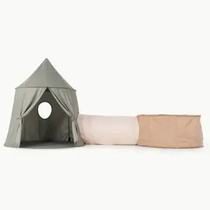 Rollic by Gathre Playroom Bundle Tent Tunnel and Ball Pit Indoor - Green / Beige