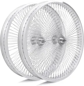 MICARGI 26"*4.0 Beach Cruiser Bicycle Disc Brake Wheelset, Polish Front and Rear Rims Set all the bikes