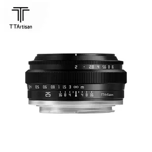 TTArtisan 25mm F2 Wide-Angle APS-C Camera Lens,Street Photography,Large Aperture Manual Fixed Camera Lens Compatible with Fuji X-Mount Cameras X-A2 X-A2 X-A3 X-A5 X-A7 X-H1 XT1 X-T2 X-T3 X-T20 X-T30 X-T100 X-T200 X-PRO1
