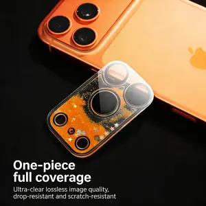 Colorful Sand-Flow Camera Lens Protector Film for iPhone 17 Pro/17 Pro Max, Anti-Glare, Anti-Shatter, Glass Material, Compatible with Phone Cases