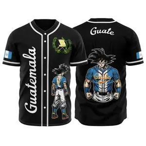 Stylish Goku Graphic Design Baseball Jersey for Fans and Collectors, Perfect Customizable Gift for Him, Baseball Jersey