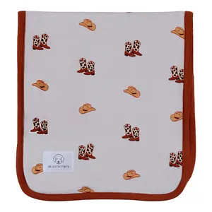 burp cloth cowboy boots & hats