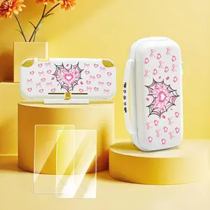 Spider Web Pattern Protective Case with Storage Bag, 3-in-1 Large Capacity Anti-fall Protective Cover, Console Accessories Gaming Accessories for Nintendo Switch