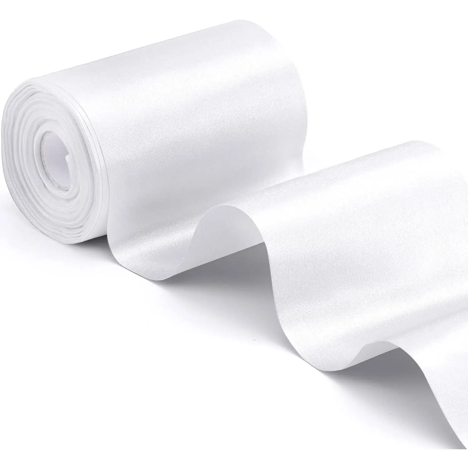 Wedding Ribbon, 4 Inch 22Yards White Ribbon,Wide Satin Ribbon for  Wrapping  Ceremony Kit Grand Opening Chair Sash Table Hair  Bows Craft Wedding Decoration