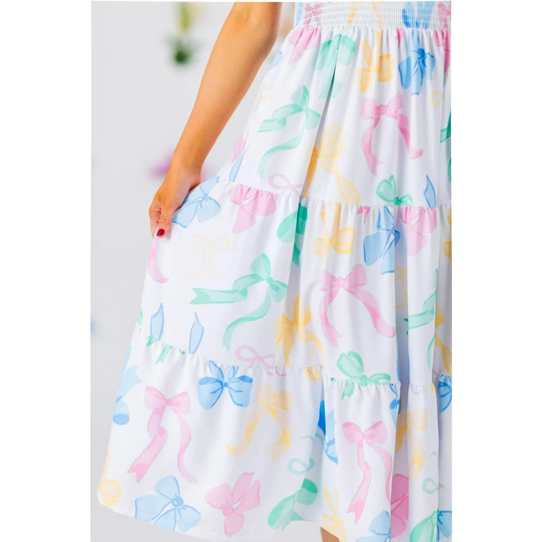 Mom & Me - Pastel Bows Ruffle Dress Mom & Me - Pastel Bows Ruffle Dress