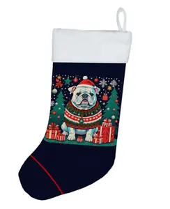 White English Bulldog Christmas Christmas Stocking