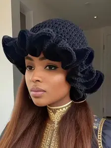 Women's Solid Color Ruched Design Bucket Hat, Casual Wide Brim Hat for Fall & Winter, Fashion Accessories for Women & Girls, High Quality Hat