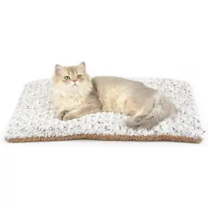 Self Warming Cat Bed, 24" x 18" Self Heating Pet Pad, Double Sided Heated Dog Mat Thermal Blanket, Soft Thermal Pet Cushion for Large Kittens Small Puppy