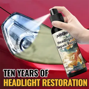 Car Headlight Restoration Fluid, Scratch Repair Polish, Yellowing Removal Coating Agent, Headlight Renewal & Maintenance Solution