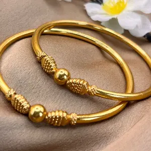 24k gold plated bangle set. PMB14. Sz 2.4