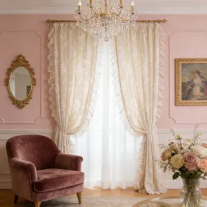 Butterfly Gauze Curtains Create Dreamy Light & Shadow Atmosphere • UV + Thermal Protection Lace Sheer 4 Hanging Ways 2 Panel