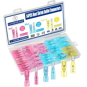54PCS Heat Shrink Bullet Wire Connectors Kit 22-10AWG Waterproof Bullet connectors Heat Shrink Female&Male Connector for Automotive Boat Stereo Industrial Equipment