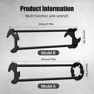 2 PCS Multifunctional Sink Wrench,  7 Sizes Universal Under Sink Plumbing Tools, Basin Faucet Tight Spaces Sink Tool