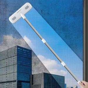 Window Screen Cleaning Brush, Joybos Screen Cleaner Tool, 2 in 1 Multifunctional Mesh Screen Cleaning Brush & Floor Cleaner, Magic Small Brush for Patio, Door, Porch Screens, Portable Household White &Grey Brush Cleaners mini mop smarter spinning mop Soap