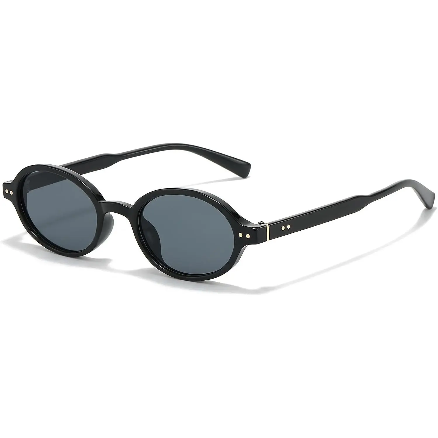 OptiCraft Small Oval Retro Sunglasses for Women 90s Y2K UV400 Narrow Frame | UV Protection Vintage Style Petite Slim Faces Daily Streetwear Travel Fashion Trendy Compact Lightweight No Snag Hair Comfort