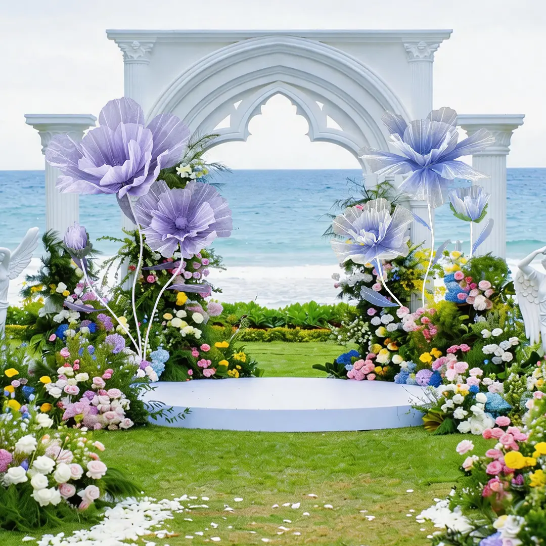 Giant Realistic Artificial Flower Bouquets - Home Decor Supplies for Parties, Weddings, Indoor-Outdoor Spaces, Flowers