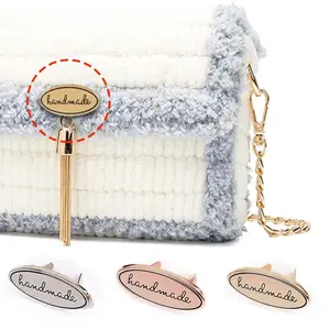10pcs Metal Plated Tags, DIY Sewing Craft Supplies, Decorative Accessories for Handmade Projects, Ideal for Crafting & Embroidery