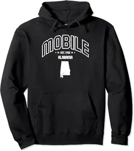Vintage Throwback Athletic Mobile Alabama AL Pullover Hoodie - Taylorde Shop 36B0CL6TFVLM