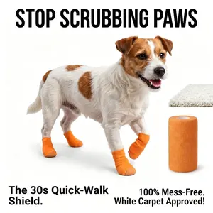 30s Quick-Walk Disposable Dog Paw Wrap, 4" Extra-Wide Anti-Dirt Dog Paw Protection Cover, Mess-Free Dog Paw Care Guard for Daily Strolls (6 Rolls)