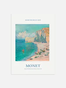 [UNFRAMED POSTER] The Beach and the Falaise d’Amont by Claude Monet Poster