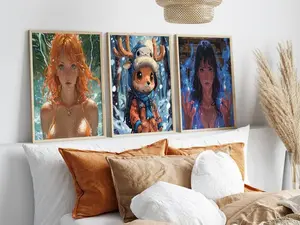 One Piece Poster Set of 3, One Piece Wall Art, Monkey D. Luffy, Nami, Sanji, Luffy Poster, Manga Wall Art, Anime Poster 1