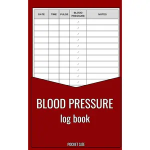 blood pressure log book pocket size: small diary for recording and monitoring date / time / blood pressure / pulse / at home, notes, size 5"x 8"
