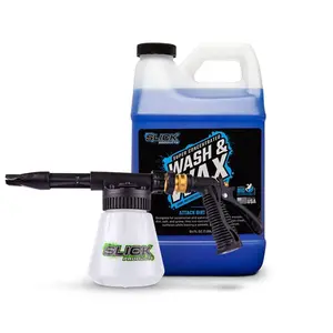 Slick Products 64 Ounce Wash & Wax Foam Sprayer Gun Concentrated Cleaner Bundle