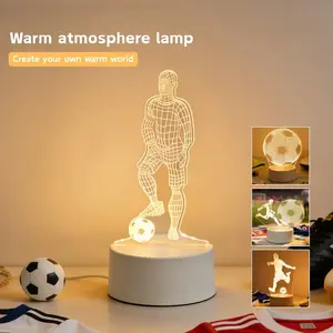 3D Football Theme Table Lamp USB Plug Bedroom Bedside Creative Book Lamp Sports Enthusiasts Gift Decorative Night Light