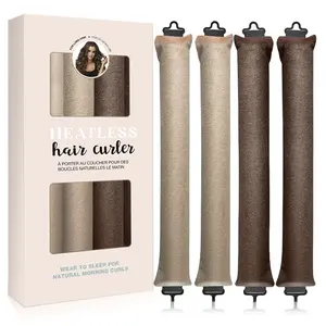 No-Heat Hair Curler Set, 4-Pack Overnight Heatless Curling Rods, Soft Foam Curlers for Natural Waves, Damage-Free, Comfortable Sleep-In Styling Tool for Long Hair