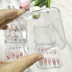 Clear Nail Boxes: Transparent Nail Storage, Small Nail Wearing Boxes, Tool & Accessories for Nail Care, Beauty Organizer