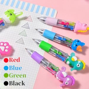 Random 16/26Pcs Mini Multicolor Pens in One 4-in-1 Cute Pens Bulk for Kids,Smooth Writing,Premium Quality Stationery Fun Kawaii Ballpoint Pen for Birthdays and Children's Party Favors Gifts,Teacher School Supplies Student Gift Easter Basket Stuffers